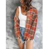 image:imageZeagoo Women Flannel Shacket Jacket Plaid Button Down Long Sleeve Shirt Fall Outfits 2026Orange Plaidgz867