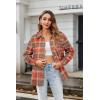 image:imageZeagoo Women Flannel Shacket Jacket Plaid Button Down Long Sleeve Shirt Fall Outfits 2026Orange Plaidgz867