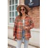 image:imageZeagoo Women Flannel Shacket Jacket Plaid Button Down Long Sleeve Shirt Fall Outfits 2026Orange Plaidgz867