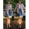 image:imageZeagoo Women Flannel Shacket Jacket Plaid Button Down Long Sleeve Shirt Fall Outfits 2026Pink
