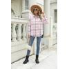image:imageZeagoo Women Flannel Shacket Jacket Plaid Button Down Long Sleeve Shirt Fall Outfits 2026Pink
