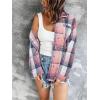 image:imageZeagoo Women Flannel Shacket Jacket Plaid Button Down Long Sleeve Shirt Fall Outfits 2026Pink Plaidgz877