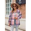 image:imageZeagoo Women Flannel Shacket Jacket Plaid Button Down Long Sleeve Shirt Fall Outfits 2026Pink Plaidgz877