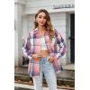 image:imageZeagoo Women Flannel Shacket Jacket Plaid Button Down Long Sleeve Shirt Fall Outfits 2026Pink Plaidgz877