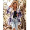image:imageZeagoo Women Flannel Shacket Jacket Plaid Button Down Long Sleeve Shirt Fall Outfits 2026Purple