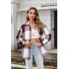 image:imageZeagoo Women Flannel Shacket Jacket Plaid Button Down Long Sleeve Shirt Fall Outfits 2026Red Plaidgz543