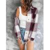 image:imageZeagoo Women Flannel Shacket Jacket Plaid Button Down Long Sleeve Shirt Fall Outfits 2026Red Plaidgz543