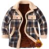 image:imageZeagoo Womens Flannel Jacket Fleece Lined Shacket Fall Outfits Plaid Sherpa Button Down Cozy Warm Winter Coat SXXLNavy Blue