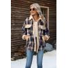 image:imageZeagoo Womens Flannel Jacket Fleece Lined Shacket Fall Outfits Plaid Sherpa Button Down Cozy Warm Winter Coat SXXLNavy Blue
