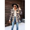 image:imageZeagoo Womens Flannel Jacket Fleece Lined Shacket Fall Outfits Plaid Sherpa Button Down Cozy Warm Winter Coat SXXLNavy Blue
