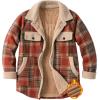 image:imageZeagoo Womens Flannel Jacket Fleece Lined Shacket Fall Outfits Plaid Sherpa Button Down Cozy Warm Winter Coat SXXLOrange