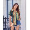 image:imageZeagoo Short Sleeve Summer Tops for Women Casual Button Down Shirts SolidStriped Business Work BlousesCx289