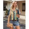 image:imageZeagoo Short Sleeve Summer Tops for Women Casual Button Down Shirts SolidStriped Business Work BlousesCx289