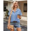 image:imageZeagoo Short Sleeve Summer Tops for Women Casual Button Down Shirts SolidStriped Business Work BlousesTz273