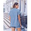 image:imageZeagoo Short Sleeve Summer Tops for Women Casual Button Down Shirts SolidStriped Business Work BlousesTz273