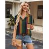 image:imageZeagoo Short Sleeve Summer Tops for Women Casual Button Down Shirts SolidStriped Business Work BlousesTz275
