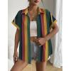 image:imageZeagoo Short Sleeve Summer Tops for Women Casual Button Down Shirts SolidStriped Business Work BlousesTz275