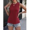 image:imageZeagoo Womens 2026 Tank Tops Casual Crewneck Sleeveless T Shirts Loose Fit Summer Tunic Blouse1wine Red