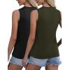 image:imageZeagoo Womens 2026 Tank Tops Casual Crewneck Sleeveless T Shirts Loose Fit Summer Tunic Blouse2 Packarmy Green and Black