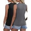 image:imageZeagoo Womens 2026 Tank Tops Casual Crewneck Sleeveless T Shirts Loose Fit Summer Tunic Blouse2 Packdark Grey and Black