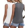 image:imageZeagoo Womens 2026 Tank Tops Casual Crewneck Sleeveless T Shirts Loose Fit Summer Tunic Blouse2 Packdark Grey and White