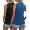 image:imageZeagoo Womens 2026 Tank Tops Casual Crewneck Sleeveless T Shirts Loose Fit Summer Tunic Blouse2 Packnavy Blue and Black