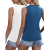 image:imageZeagoo Womens 2026 Tank Tops Casual Crewneck Sleeveless T Shirts Loose Fit Summer Tunic Blouse2 Packnavy Blue and White