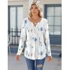 image:imageZeagoo Womens Long Sleeve Tops 2026 V Neck Pleated Shirts Dressy Casual Tunic Blouses Loose Fit Fall Fashion ClothesAawhite Floralprinted