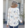 image:imageZeagoo Womens Long Sleeve Tops 2026 V Neck Pleated Shirts Dressy Casual Tunic Blouses Loose Fit Fall Fashion ClothesAawhite Floralprinted