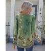 image:imageZeagoo Womens Long Sleeve Tops 2026 V Neck Pleated Shirts Dressy Casual Tunic Blouses Loose Fit Fall Fashion ClothesBbgreenprinted