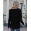 image:imageZeagoo Womens Long Sleeve Tops 2026 V Neck Pleated Shirts Dressy Casual Tunic Blouses Loose Fit Fall Fashion ClothesBlack
