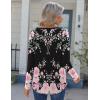 image:imageZeagoo Womens Long Sleeve Tops 2026 V Neck Pleated Shirts Dressy Casual Tunic Blouses Loose Fit Fall Fashion ClothesBlack Pinkprinted