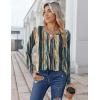 image:imageZeagoo Womens Long Sleeve Tops 2026 V Neck Pleated Shirts Dressy Casual Tunic Blouses Loose Fit Fall Fashion ClothesCx289