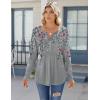 image:imageZeagoo Womens Long Sleeve Tops 2026 V Neck Pleated Shirts Dressy Casual Tunic Blouses Loose Fit Fall Fashion ClothesHf36