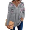 image:imageZeagoo Womens Long Sleeve Tops 2026 V Neck Pleated Shirts Dressy Casual Tunic Blouses Loose Fit Fall Fashion ClothesHf36