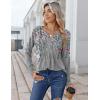 image:imageZeagoo Womens Long Sleeve Tops 2026 V Neck Pleated Shirts Dressy Casual Tunic Blouses Loose Fit Fall Fashion ClothesHf36