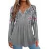 image:imageZeagoo Womens Long Sleeve Tops 2026 V Neck Pleated Shirts Dressy Casual Tunic Blouses Loose Fit Fall Fashion ClothesHf36