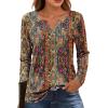 image:imageZeagoo Womens Long Sleeve Tops 2026 V Neck Pleated Shirts Dressy Casual Tunic Blouses Loose Fit Fall Fashion ClothesMz721