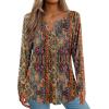 image:imageZeagoo Womens Long Sleeve Tops 2026 V Neck Pleated Shirts Dressy Casual Tunic Blouses Loose Fit Fall Fashion ClothesMz721