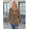 image:imageZeagoo Womens Long Sleeve Tops 2026 V Neck Pleated Shirts Dressy Casual Tunic Blouses Loose Fit Fall Fashion ClothesMz721