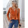 image:imageZeagoo Womens Long Sleeve Tops 2026 V Neck Pleated Shirts Dressy Casual Tunic Blouses Loose Fit Fall Fashion ClothesMz867