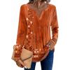 image:imageZeagoo Womens Long Sleeve Tops 2026 V Neck Pleated Shirts Dressy Casual Tunic Blouses Loose Fit Fall Fashion ClothesMz867