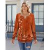 image:imageZeagoo Womens Long Sleeve Tops 2026 V Neck Pleated Shirts Dressy Casual Tunic Blouses Loose Fit Fall Fashion ClothesMz867
