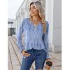 image:imageZeagoo Womens Long Sleeve Tops 2026 V Neck Pleated Shirts Dressy Casual Tunic Blouses Loose Fit Fall Fashion ClothesSf166