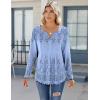 image:imageZeagoo Womens Long Sleeve Tops 2026 V Neck Pleated Shirts Dressy Casual Tunic Blouses Loose Fit Fall Fashion ClothesSf166