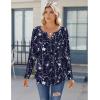 image:imageZeagoo Womens Long Sleeve Tops 2026 V Neck Pleated Shirts Dressy Casual Tunic Blouses Loose Fit Fall Fashion ClothesSf180