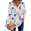 image:imageZeagoo Womens Long Sleeve Tops 2026 V Neck Pleated Shirts Dressy Casual Tunic Blouses Loose Fit Fall Fashion ClothesWhiteprinted