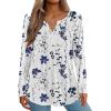 image:imageZeagoo Womens Long Sleeve Tops 2026 V Neck Pleated Shirts Dressy Casual Tunic Blouses Loose Fit Fall Fashion ClothesWhiteprinted