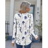 image:imageZeagoo Womens Long Sleeve Tops 2026 V Neck Pleated Shirts Dressy Casual Tunic Blouses Loose Fit Fall Fashion ClothesWhiteprinted