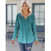 image:imageZeagoo Womens Long Sleeve Tops 2026 V Neck Pleated Shirts Dressy Casual Tunic Blouses Loose Fit Fall Fashion ClothesXh363